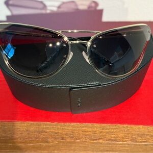 EUC Prada Black Gradient Cat-Eye Sunglasses with Gold Frame